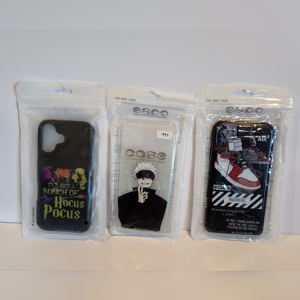 3‎ pack iPhone 11 protective painted case (anime,harry potter, and sneakers)